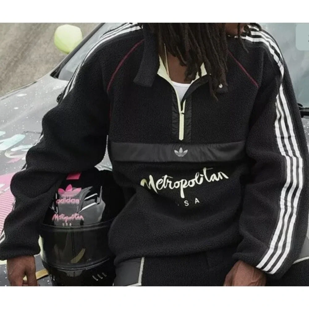 Adidas Metropolitan‎ Colab HD Sz L Large Black Yellow Skate Sk8 Pullover $150